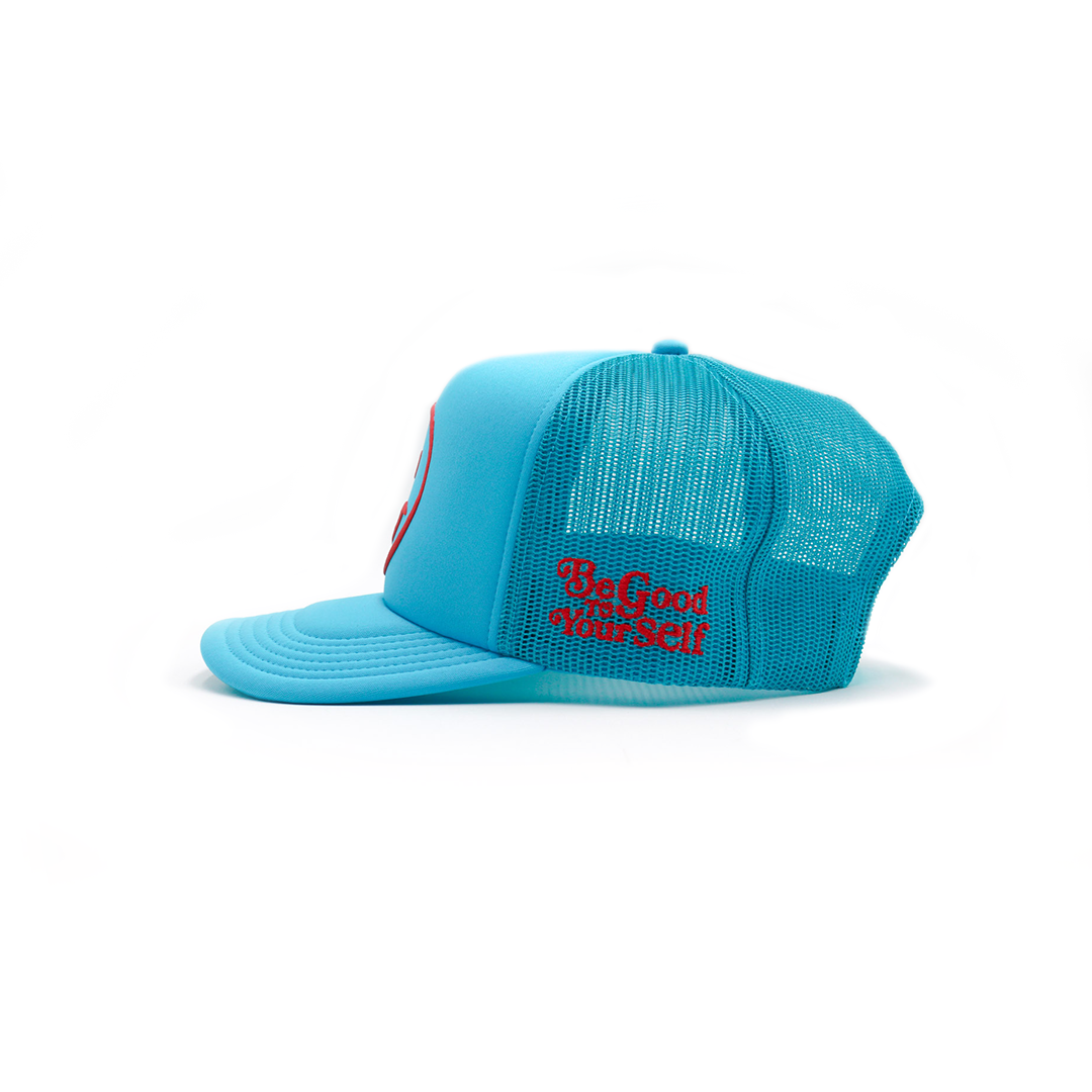 Be Good To Yourself Blue Trucker Hat