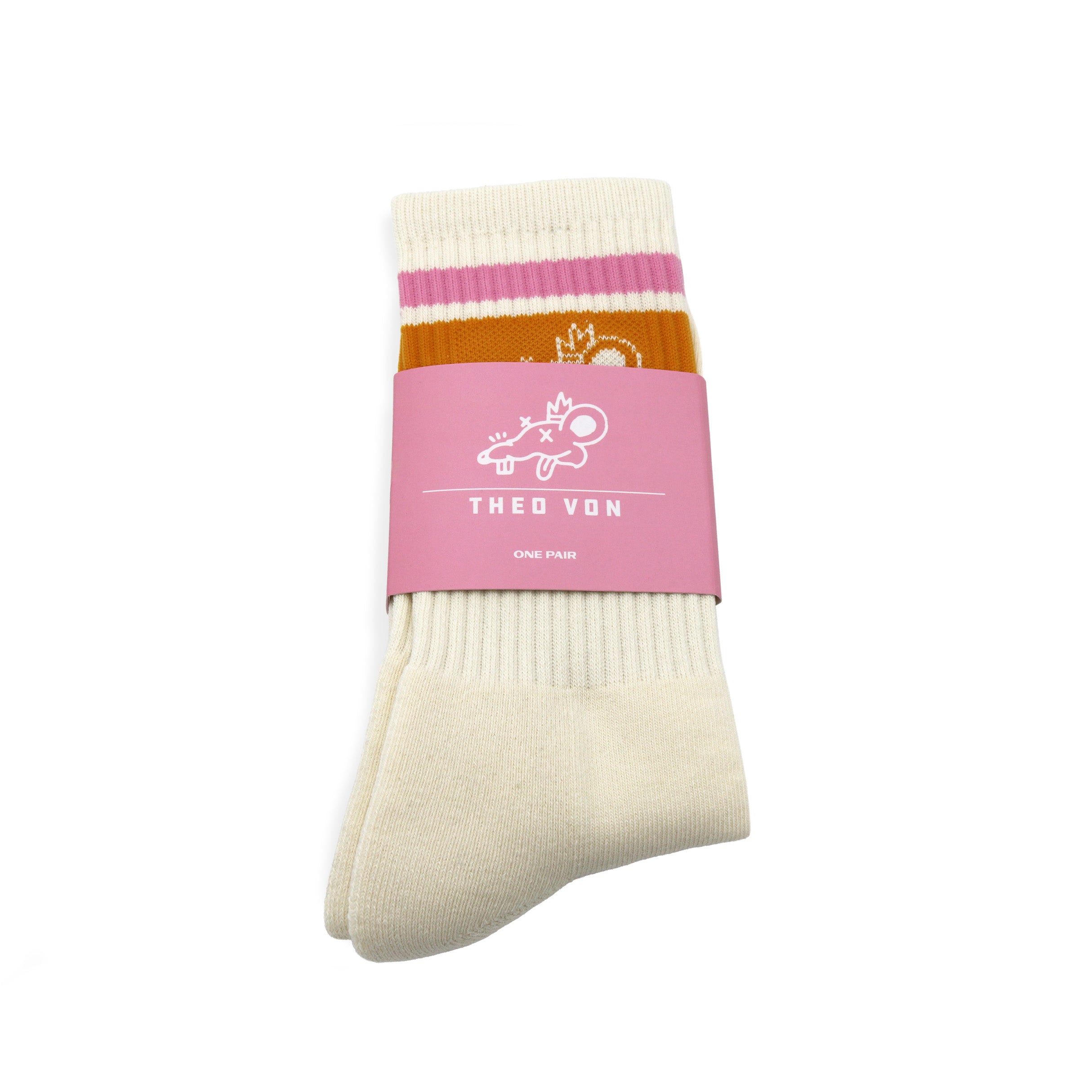 BGTY Scribble Socks Pink Gold | Theo Von