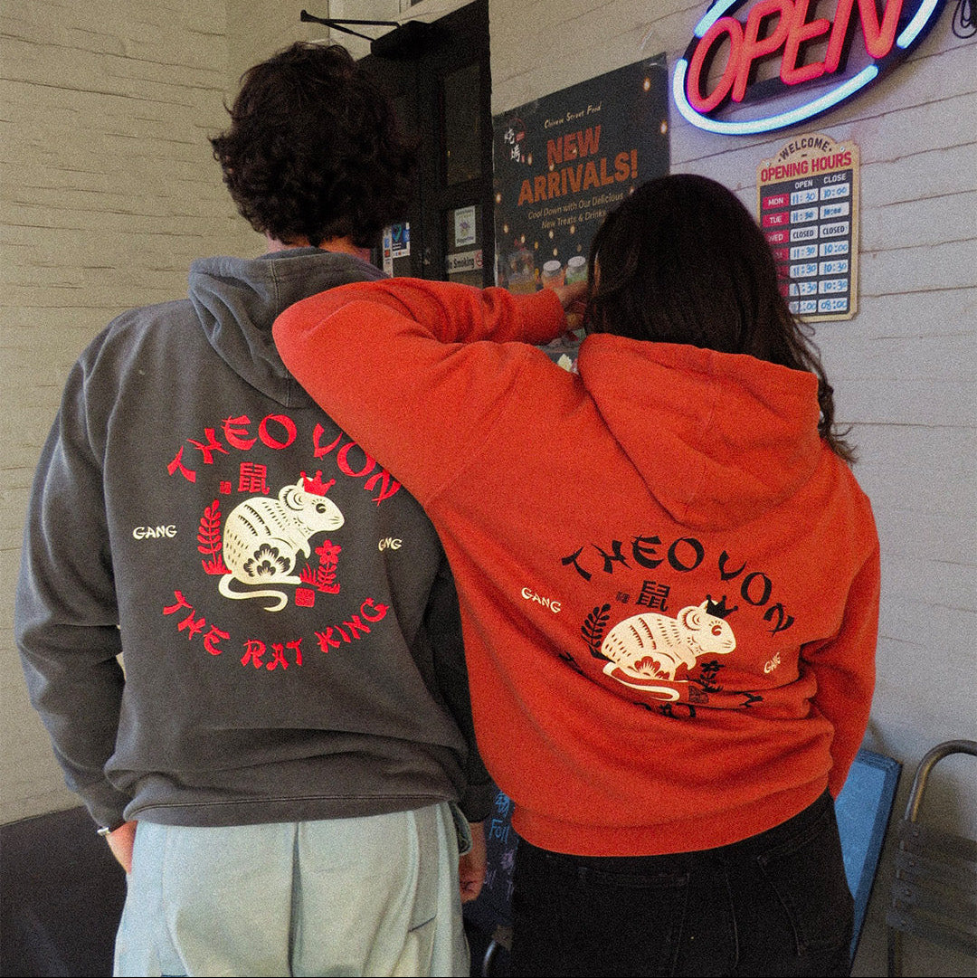 Year of the Rat Pigment Black Hoodie
